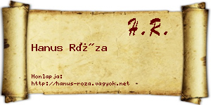 Hanus Róza névjegykártya